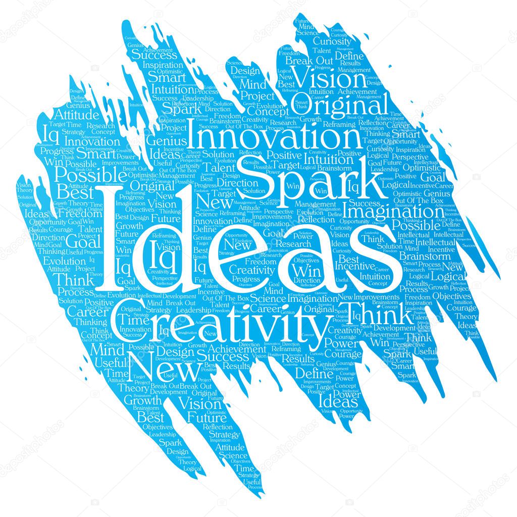 Creative new ideas word cloud 