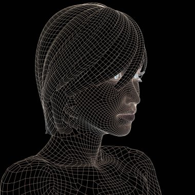 Kavramsal 3d tel kafes insan