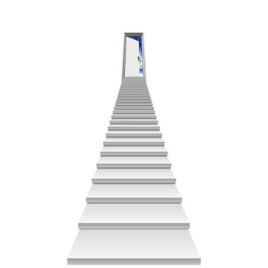 3D beyaz beton merdivenler 