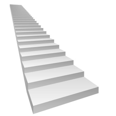 3D beyaz beton merdivenler 