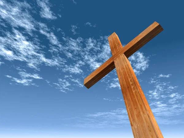 Христианский крест из дерева — стоковое фото