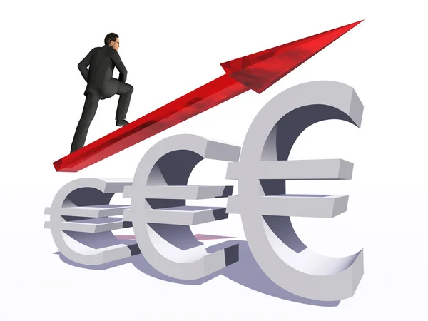 Üveg euro szimbólumok nyíl — Stock Fotó