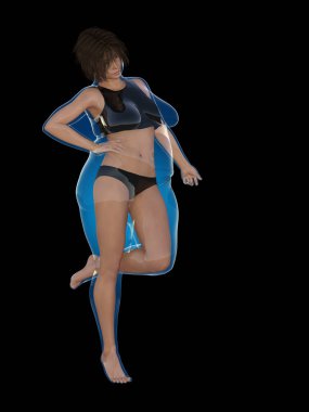 Kavramsal şişman kilolu obez erkek slim fit sağlıklı vücut kilo kaybı veya diyet kasları ince genç kadınla sonra ile 