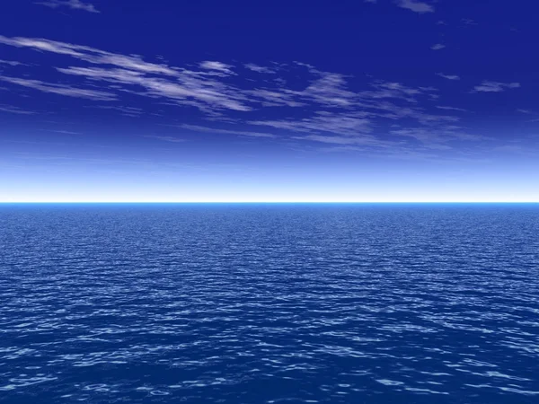 Blaues Wasser Und Himmel Mit Wolken Hintergrund — Stockfoto