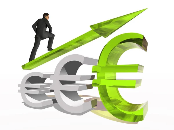 Affärsman hoppa över euron — Stockfoto