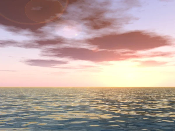 Conceptuele Verbazingwekkende Rimpel Oceaanoppervlak Bij Zonsopgang — Stockfoto