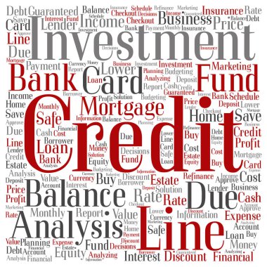 Bankacılık kelime bulutu, vektör, illüstrasyon kavramsal