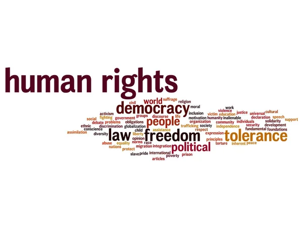 İnsan hakları siyasi özgürlük ya da Demokrasi soyut kelime bulutu — Stok Vektör