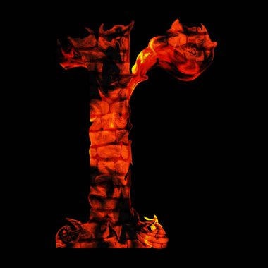 Vintage veya endüstriyel tasarımlar siyah arka plan, tatil için ideal yüksek çözünürlüklü kavramsal kırmızı yangın yazı yazma izole 