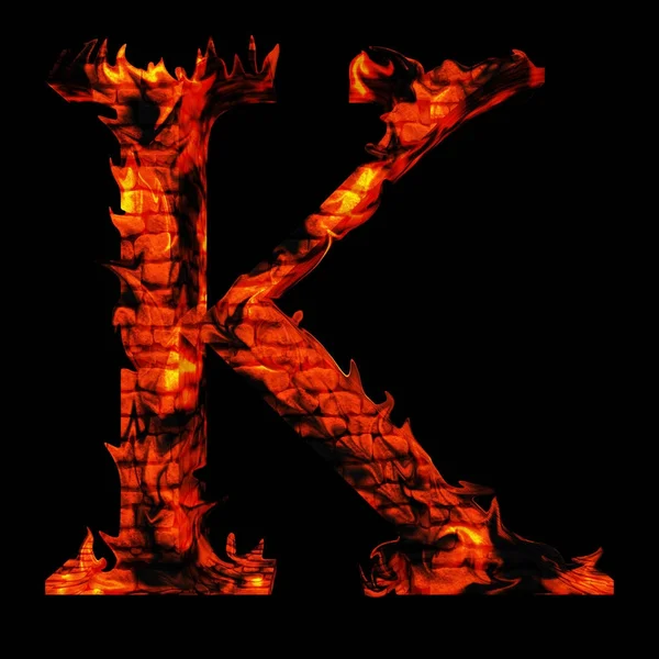 불타는 화재 글꼴 부분 — 스톡 사진
