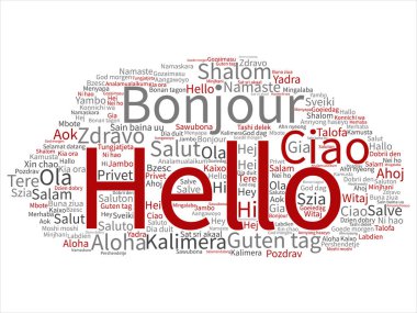 Soyut kelime uluslararası bulut Merhaba