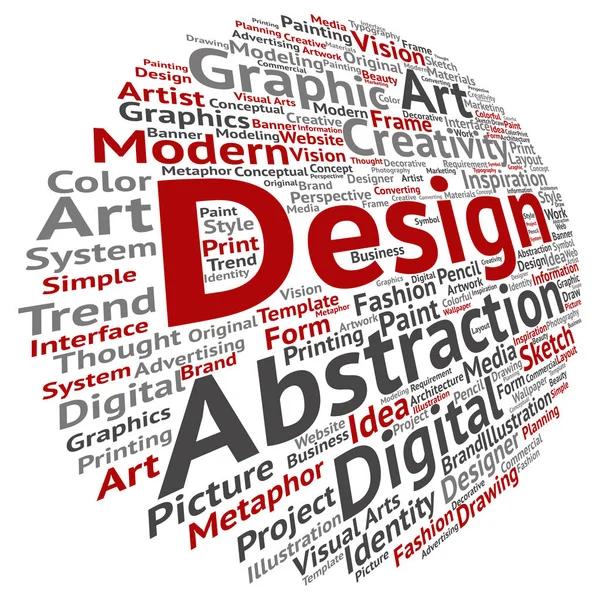 Creatividad arte diseño gráfico palabra nube — Vector de stock