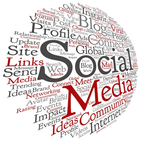 Sociální média marketing kolo slovo mrak — Stockový vektor