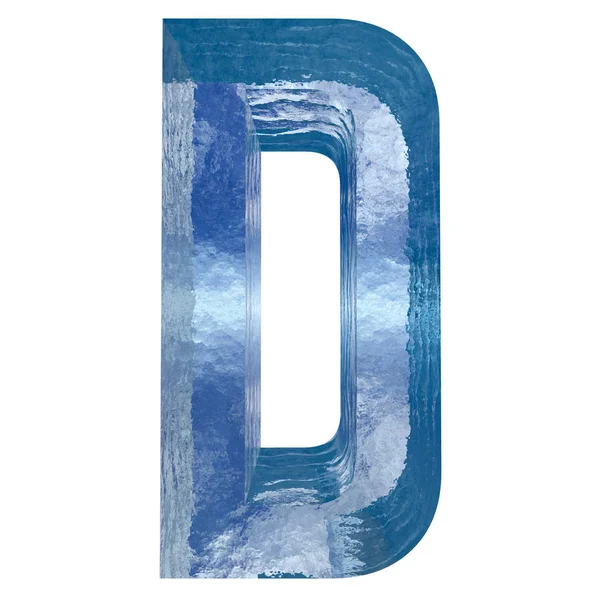 Концептуальный Декоративный Синий Прохладный Кристалл Замороженной Жидкости Буква Шрифт Зимнего — стоковое фото