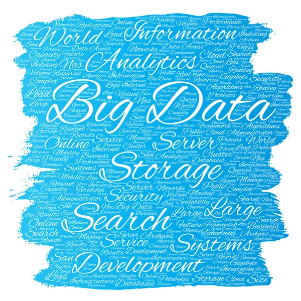 Sistemas Conceptuales Almacenamiento Big Data Word Cloud —  Fotos de Stock