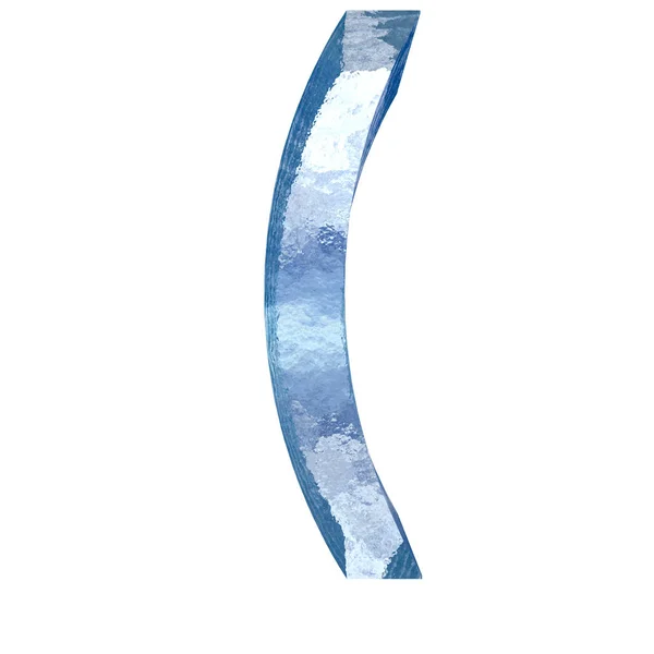 Cristal Frio Azul Decorativo Conceitual Símbolo Parêntese Aberto Líquido Congelado — Fotografia de Stock