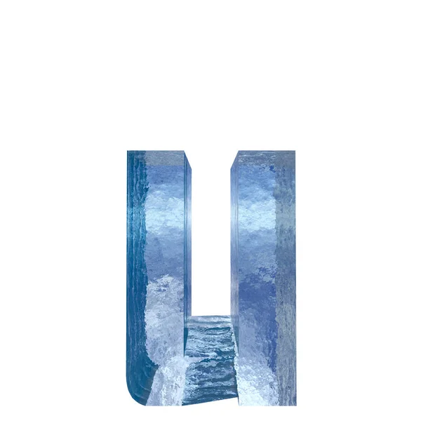 Konceptuální Dekorativní Modrý Cool Krystal Zmrazených Tekuté Písmeno Zimní Sezóna — Stock fotografie