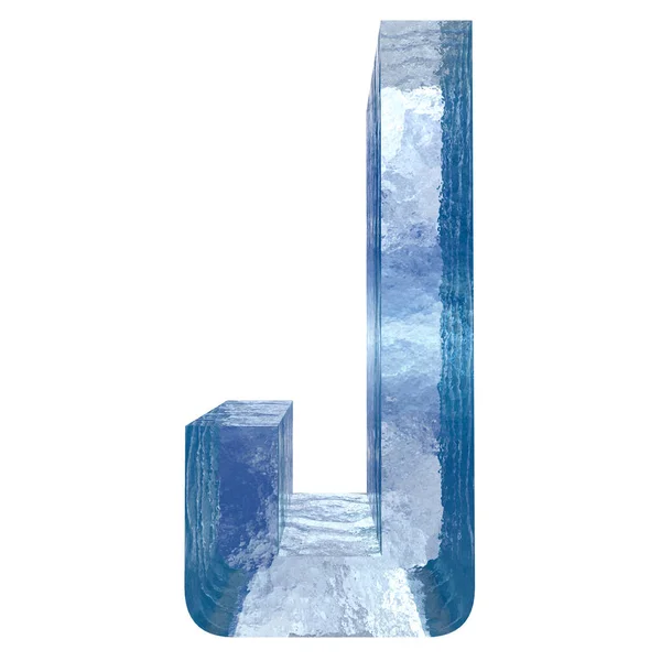Cristal Frio Azul Decorativo Conceitual Letra Líquida Congelada Fonte Estação — Fotografia de Stock