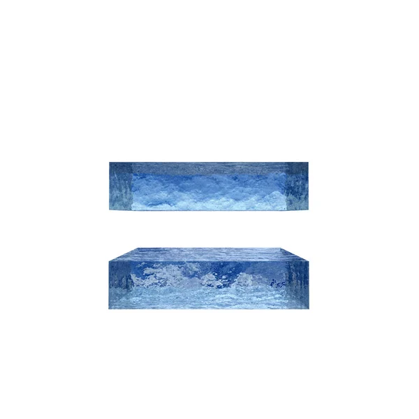 Cristal Froid Bleu Décoratif Conceptuel Liquide Congelé Symbole Égal Police — Photo