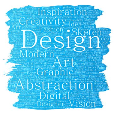 Kavramsal sanat grafik kimlik tasarımı kelime bulutu, vektör, illüstrasyon