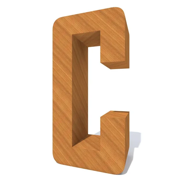 Conceptual Wooden Brown Font Letter Isolado Fundo Branco — Fotografia de Stock