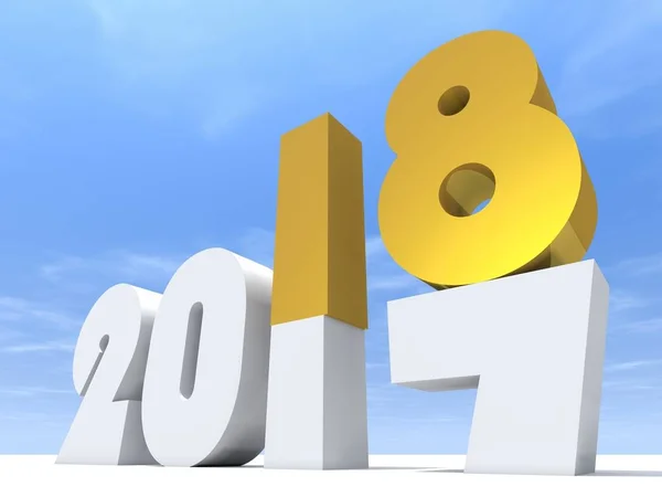 2018 Witte Gele Symbool Van Gelukkig Nieuw Jaar Vooravond Witte — Stockfoto