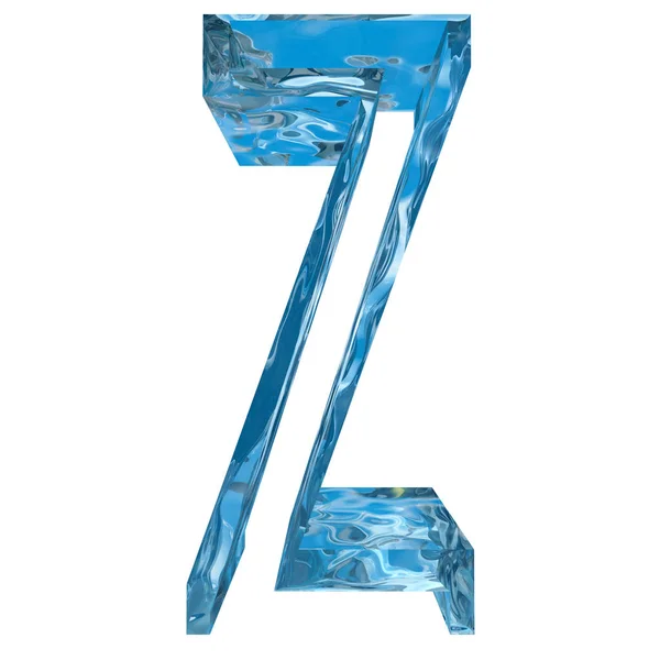 Conceptual Decorative Blue Cool Crystal Frozen Liquid Letter Winter Season — Stock Photo, Image