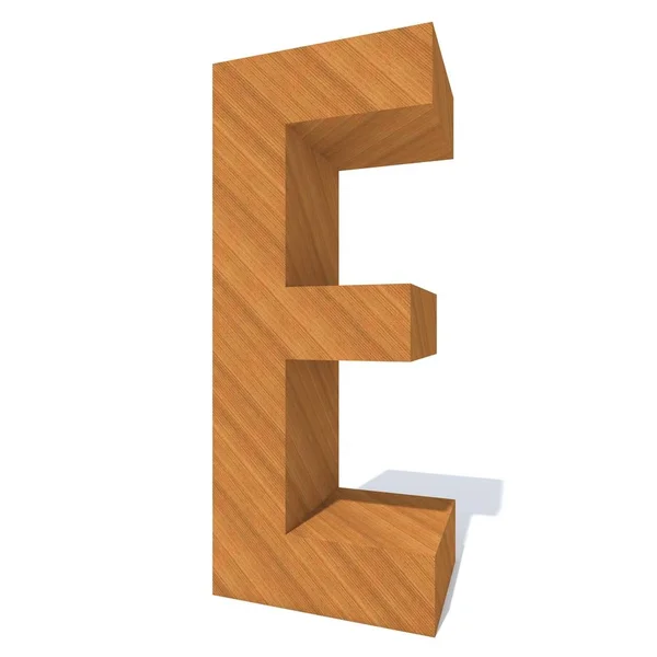 Conceptual Wooden Brown Font Letter Isolado Fundo Branco — Fotografia de Stock
