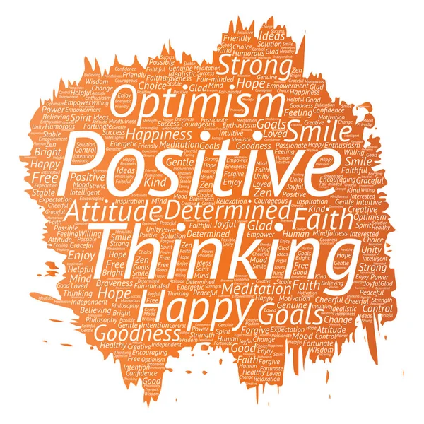 Konzeptionelles Positives Denken Wortwolke — Stockfoto