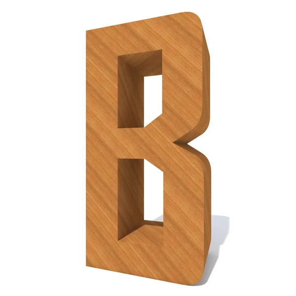 Conceptual Wooden Brown Font Letter Isolated White Background — Stock Photo, Image