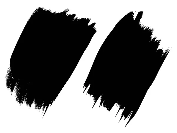 Колекція Художніх Чорних Фарб Ручної Роботи Зроблених Творчими Мазками Пензля — стоковий вектор