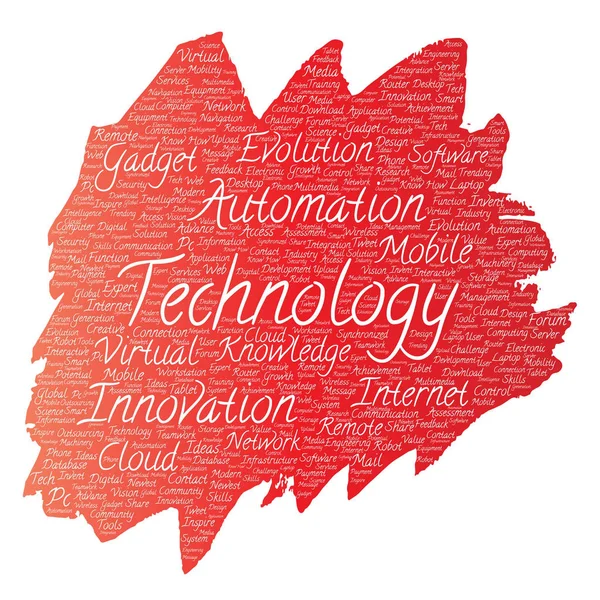 Tecnologia Intelligente Digitale Concettuale Pennello Parola Nube Vettore Illustrazione — Vettoriale Stock