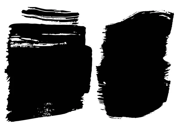 Колекція Художніх Чорних Фарб Ручної Роботи Зроблених Творчими Мазками Пензля — стоковий вектор