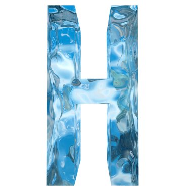 Kavramsal dekoratif mavi serin kristal donmuş sıvı mektup s, kış sezonu yazı tipi 