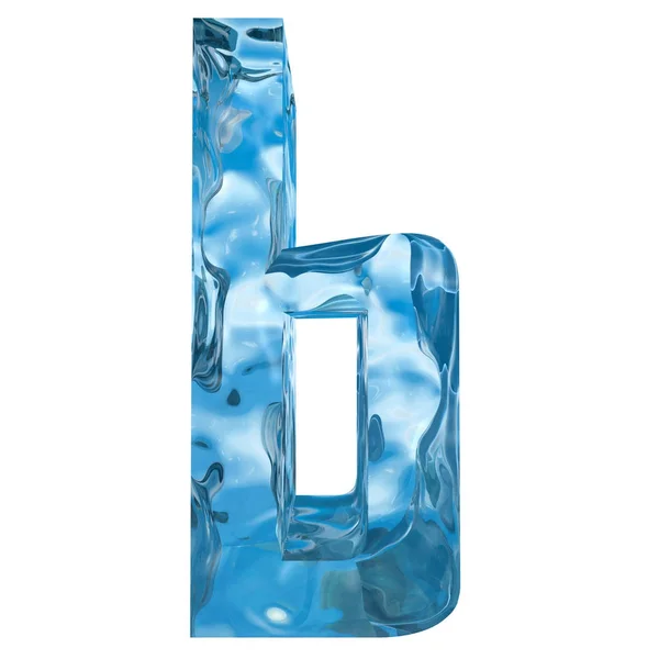 Conceptual Decorative Blue Cool Crystal Frozen Liquid Letter Winter Season — Stock Photo, Image