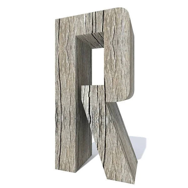 Conceptual Wooden Font Letter Isolated White Background — Stock Photo, Image