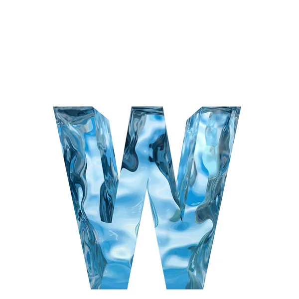 Conceptual Decorative Blue Cool Crystal Frozen Liquid Letter Winter Season — Stock Photo, Image