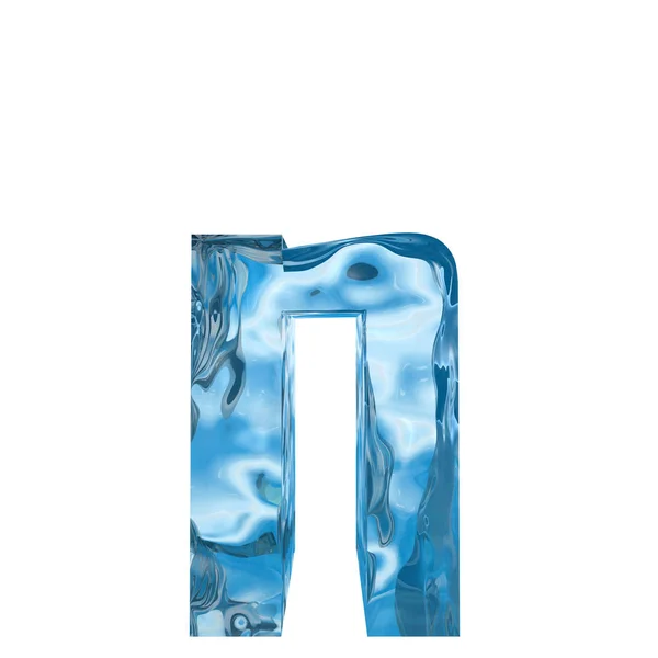 Conceptuele Decoratieve Blauwe Cool Kristal Van Bevroren Vloeibare Brief Winter — Stockfoto