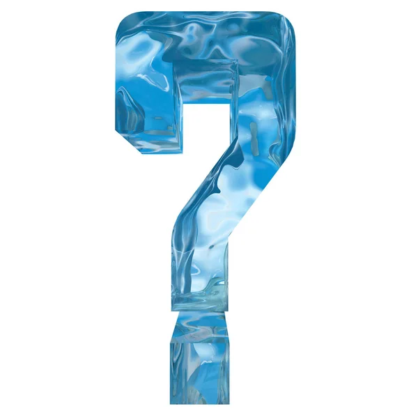 Conceptual Decorativo Azul Fresco Cristal Líquido Congelado Símbolo Pergunta Mark — Fotografia de Stock
