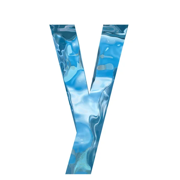 Koncepcyjne Ozdobny Kryształ Niebieski Zamrożone Płynne Literę Font Sezon Zimowy — Zdjęcie stockowe