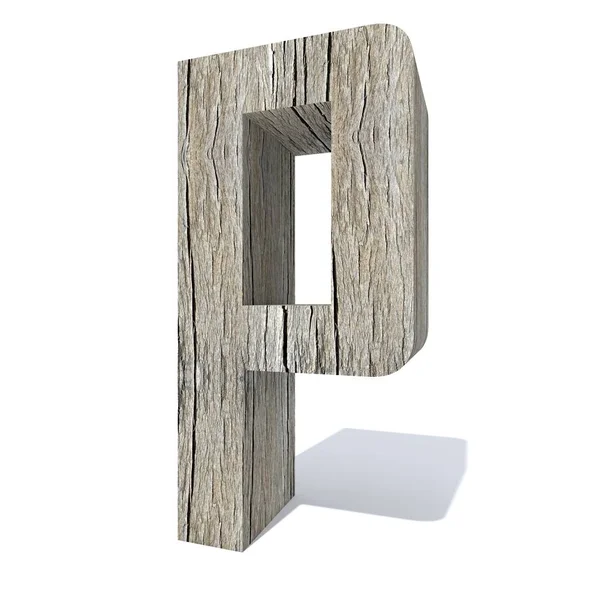 Conceptual Wooden Font Letter Isolated White Background — Stock Photo, Image