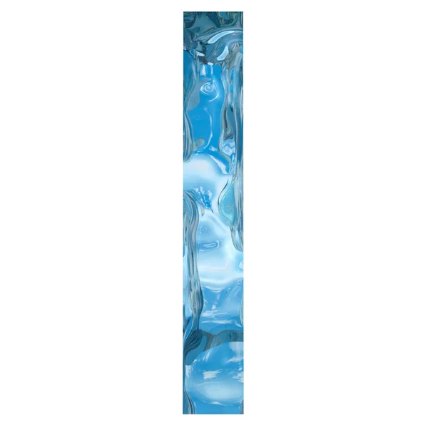 Cristal Fresco Azul Decorativo Conceptual Letra Líquida Congelada Fuente Temporada —  Fotos de Stock