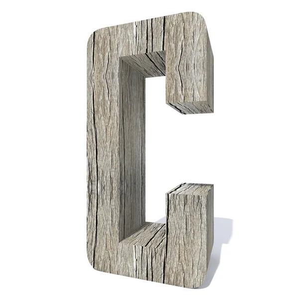 Conceptual Wooden Font Letter Isolated White Background — Stock Photo, Image