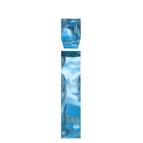 Concettuale Decorativo Blu Cristallo Freddo Congelato Liquido Lettera Carattere Stagione — Foto Stock
