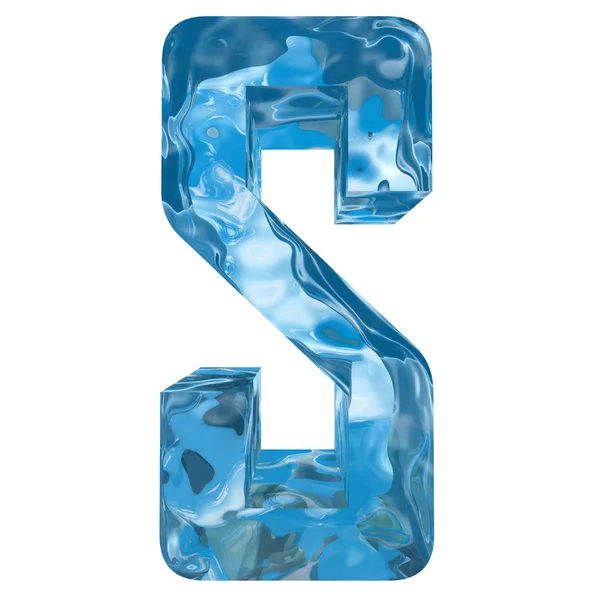 Konzeptionelle Dekorative Blaue Kühle Kristall Gefrorener Flüssiger Buchstaben Schrift Für — Stockfoto
