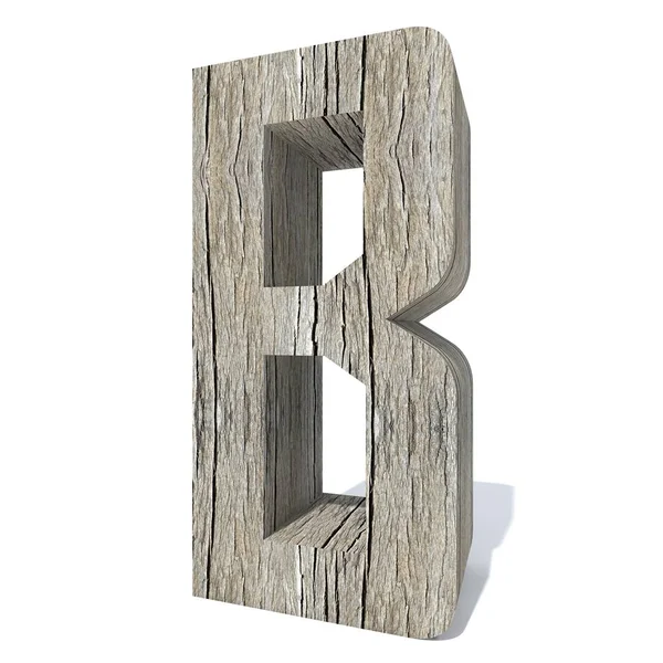 Conceptual Wooden Font Letter Isolated White Background — Stock Photo, Image