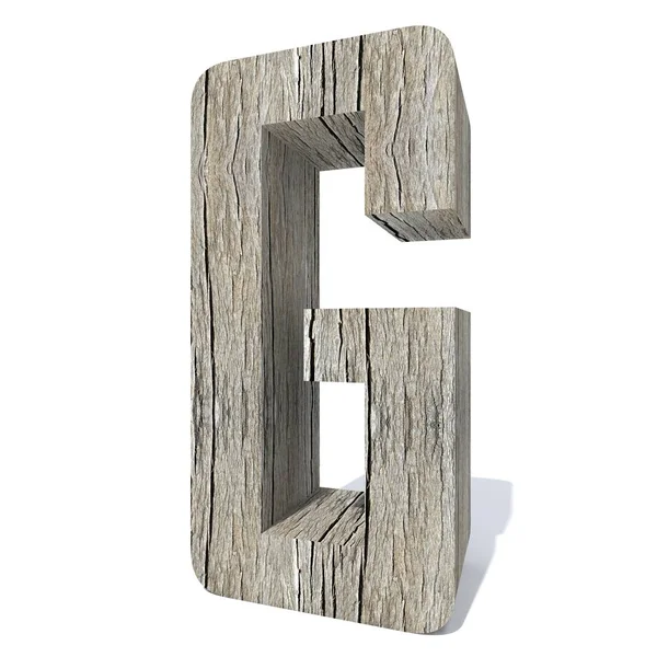 Conceptual Wooden Font Letter Isolated White Background — Stock Photo, Image