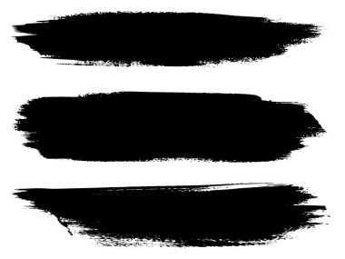 sanatsal grungy siyah boya el yapılmış yaratıcı fırça darbesi izole üzerinde beyaz arka plan belirleme