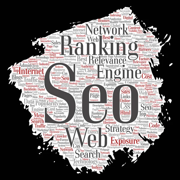 Conceptual Search Engine Optimization Word Cloud — Stock Photo, Image