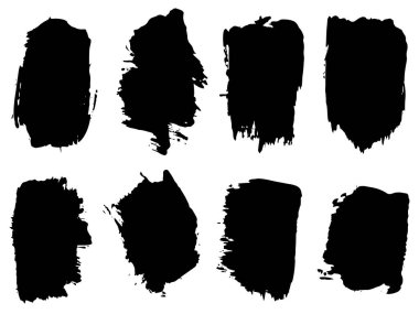 sanatsal siyah boya el topluluğu yaratıcı fırça darbeleri beyaz arka plan üzerinde izole yapılmış